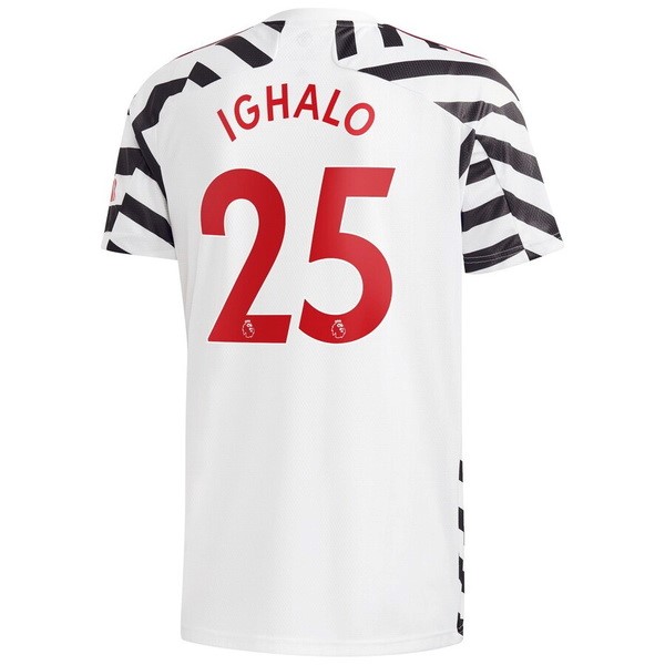 Camiseta Manchester United NO.25 Ighalo Tercera Equipación 2020-2021 Blanco